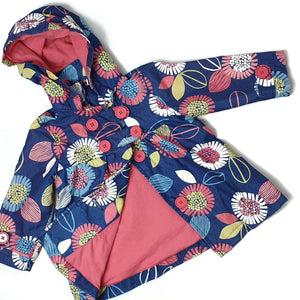 Mid-season coat with hood for girl 6-9M (Pre-loved)