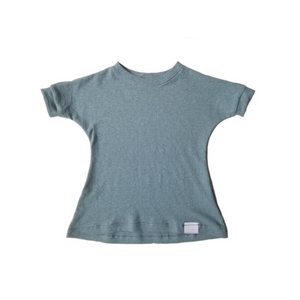 Grow with me organic bubble shirt - mineral blue - made in Canada