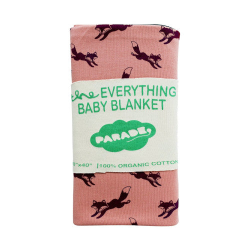"Everything" Baby blanket - coral foxes