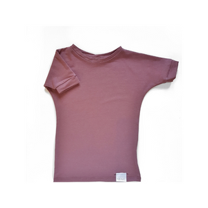 T-shirt évolutif bio - brun rose - fait au Québec