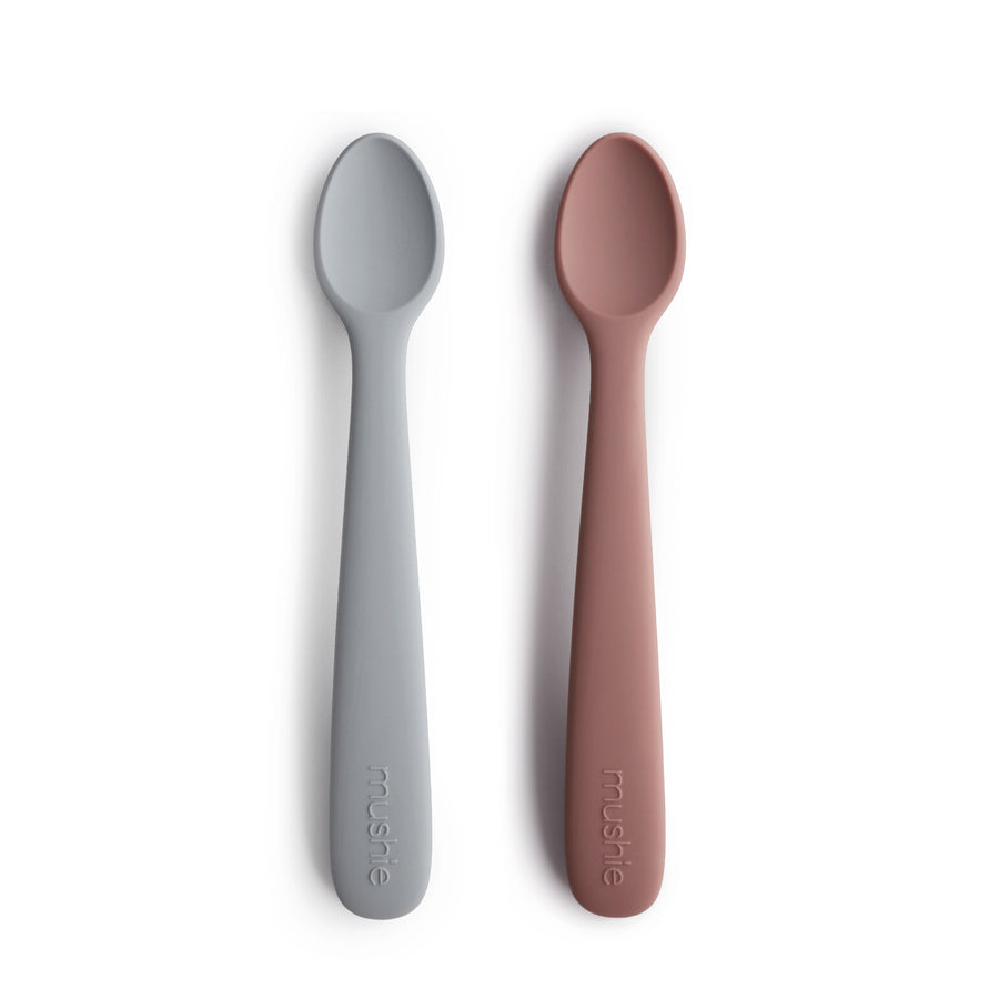 Silicone Feeding Spoons - Stone/Cloudy Mauve 2-Pack