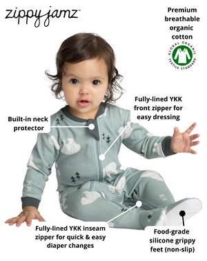 2-Zipper Organic Pyjama - Be Beary Quiet